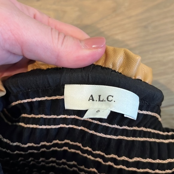 ALC Jenny Smocked Vegan Leather Mini Skirt - Picture 6 of 6